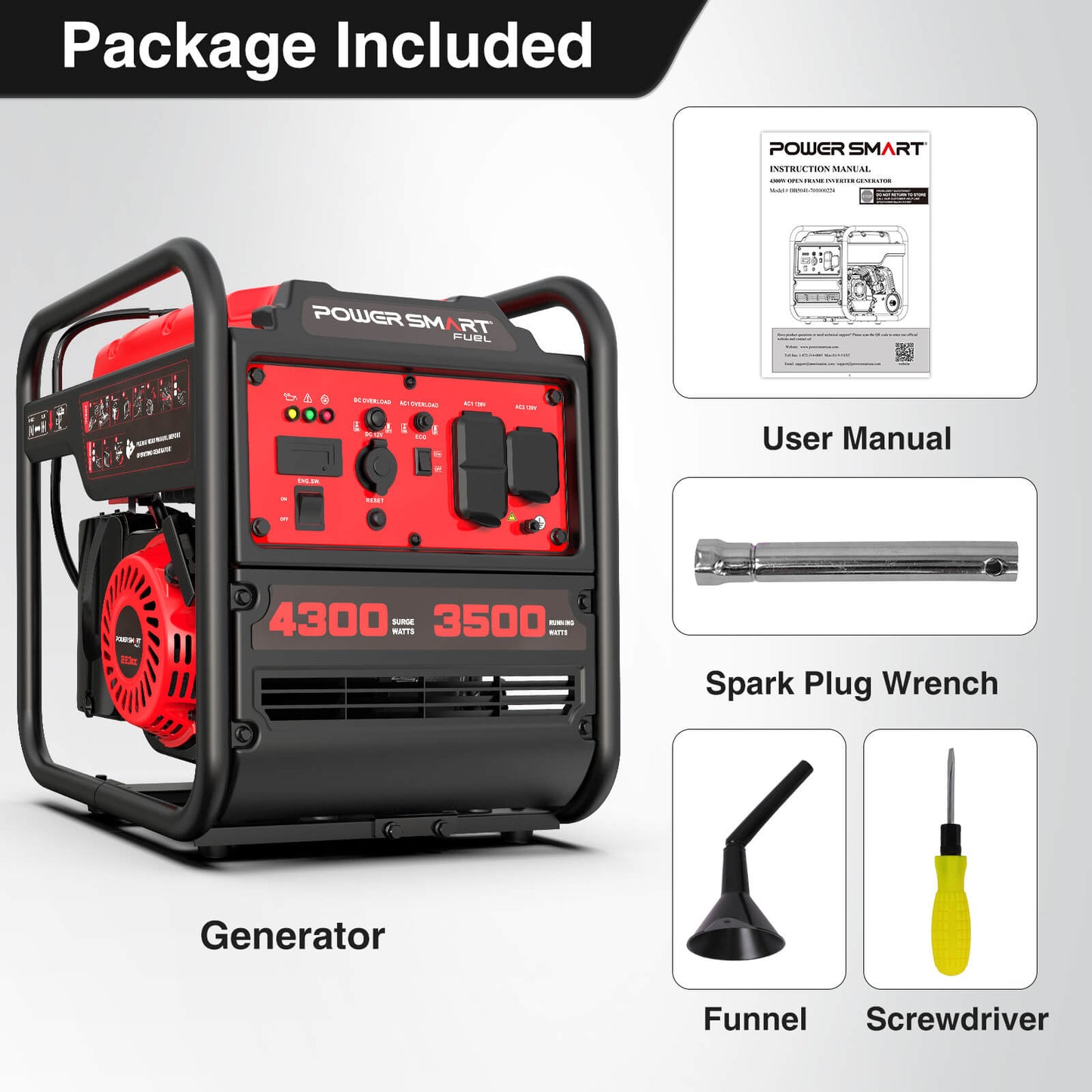 PowerSmart 4300W Open Frame Gas Inverter Generator DB5041 product image 5