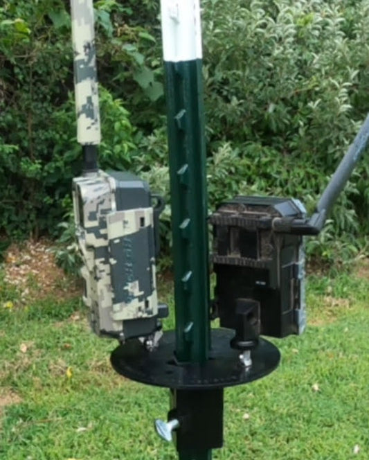 ShopThermalOptics Patented T-Post Mount for 2 Trail Cameras — No Arms product image 1