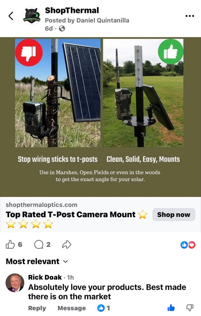 ShopThermalOptics Patented T-Post Trail Camera & Solar Panel Mount — 1 product image 6