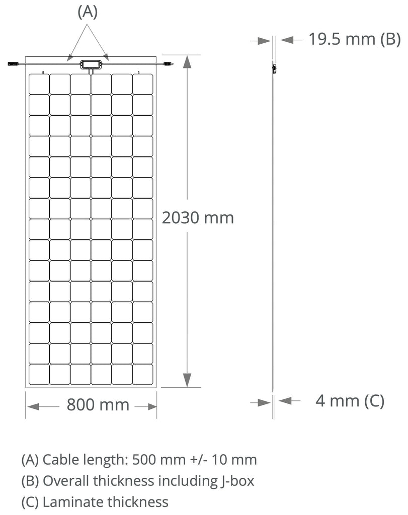 Full Battery Sunpower Maxeon Air 330W Flexible Solar Panel