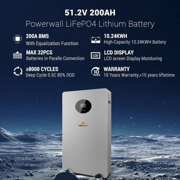 SunGold Powerwall X LITHIUM BATTERY 51.2V 200AH SG48200T product image 2