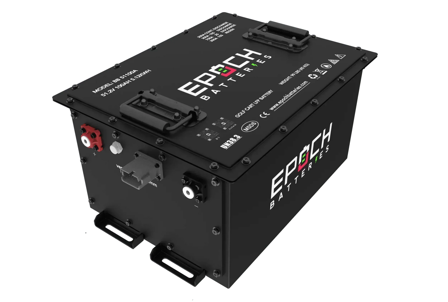 Epoch Batteries 48V 105Ah - LiMax Series - Lithium (LiFePO4) Golf Cart Battery - Complete Kit