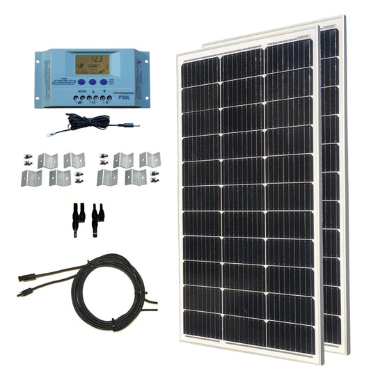 WindyNation 200-Watt Mono Solar Kits w/ P30L LCD Charge Controller product image 1