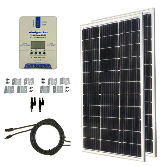 WindyNation 200-Watt Mono Solar Kits w/ TrakMax MPPT 40A Charge product image 1