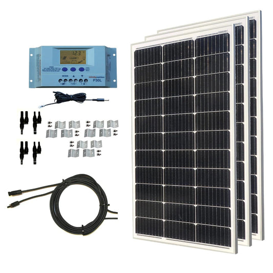 WindyNation 300-Watt Mono Solar Kits w/ P30L LCD Charge Controller product image 1