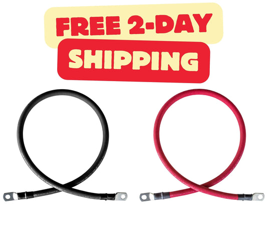 WindyNation 6 Gauge (AWG) Black & Red Copper Battery Cable w/ Lug Ring product image 1