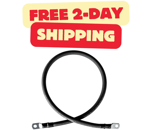 WindyNation 8 Gauge (AWG) Single Black Copper Battery Cable w/ Lug product image 1