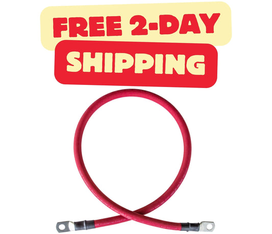 WindyNation 8 Gauge (AWG) Single Red Copper Battery Cable w/ Lug Ring product image 1