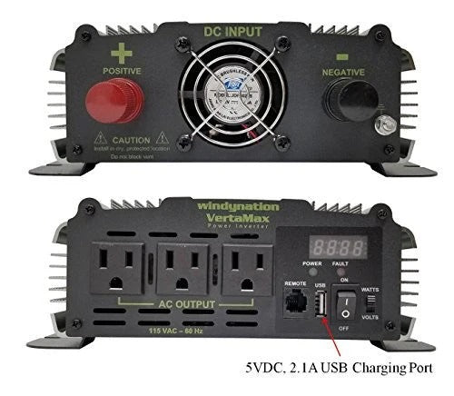 WindyNation VertaMax 1000 Watt 12 Volt Pure Sine Wave Power Inverter product image 2