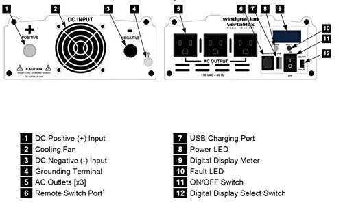 WindyNation VertaMax 1000 Watt 12 Volt Pure Sine Wave Power Inverter product image 3