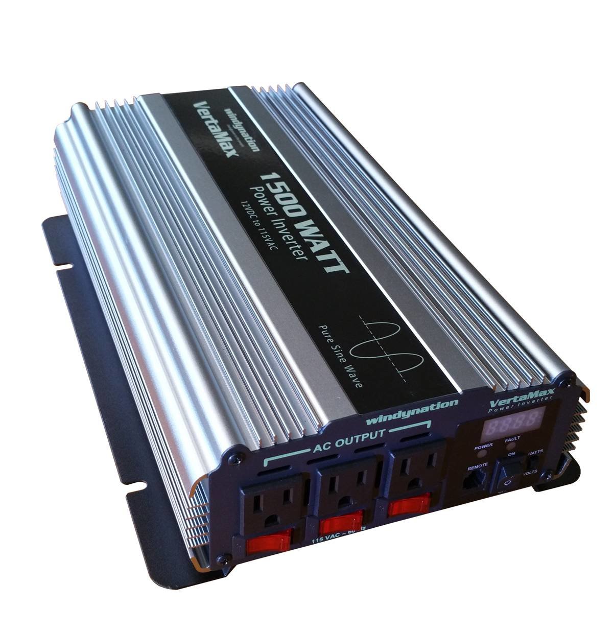WindyNation VertaMax 1500 Watt 12 Volt Pure Sine Wave Power Inverter